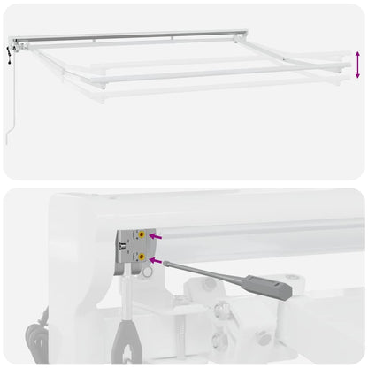 Einziehbare Markise Anthrazit und Weiß 350x200 cm Stoff