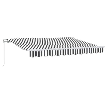 Einziehbare Markise Anthrazit, Weiß 350 x 200 cm