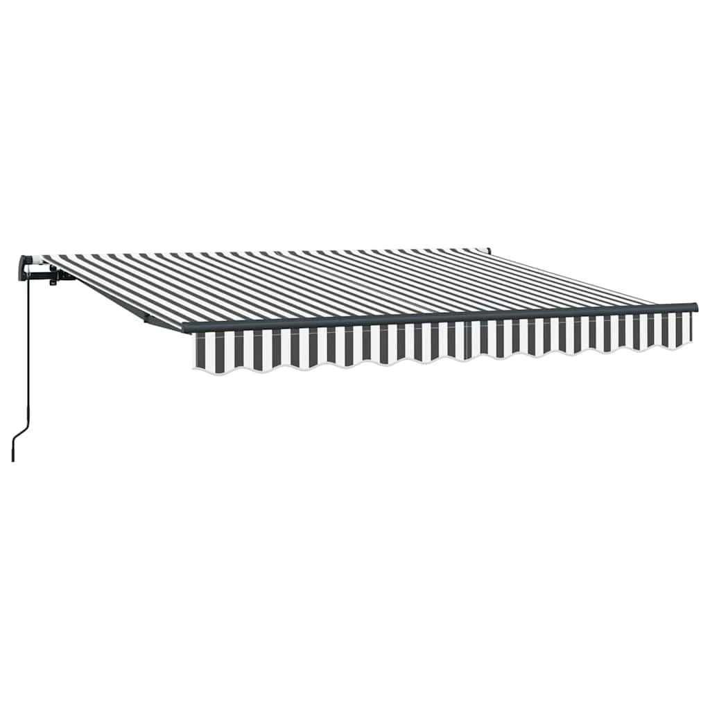 Einziehbare Markise Anthrazit, Weiß 350 x 200 cm