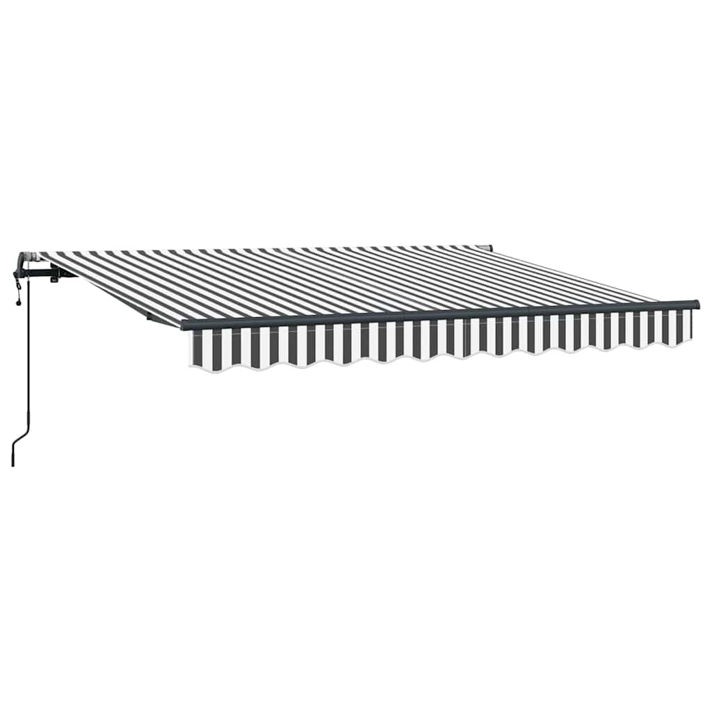 Einziehbare Markise Anthrazit, Weiß 350 x 200 cm