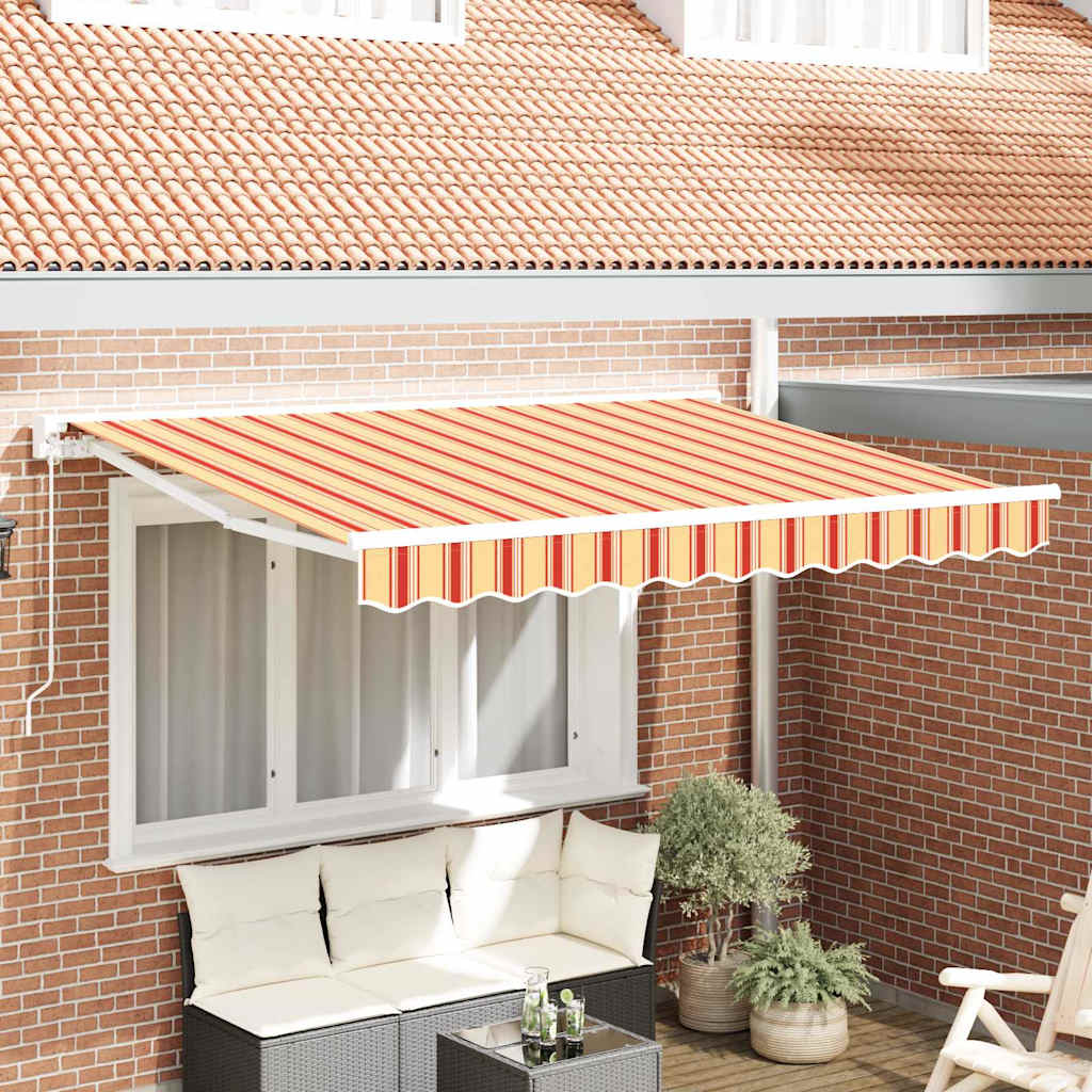 Einziehbare Markise Bunt gestreift 350x200 cm Stoff