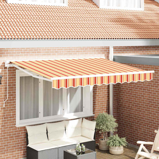 Einziehbare Markise Bunt gestreift 350x200 cm Stoff