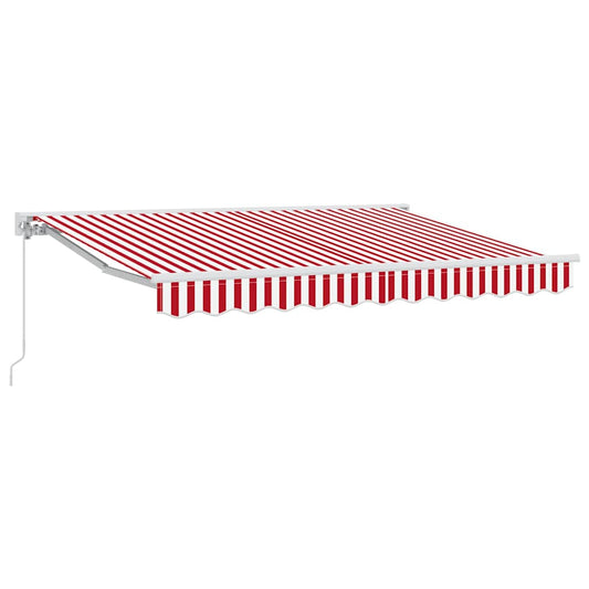 Einziehbare Markise Rot und Weiß 350x200 cm Stoff