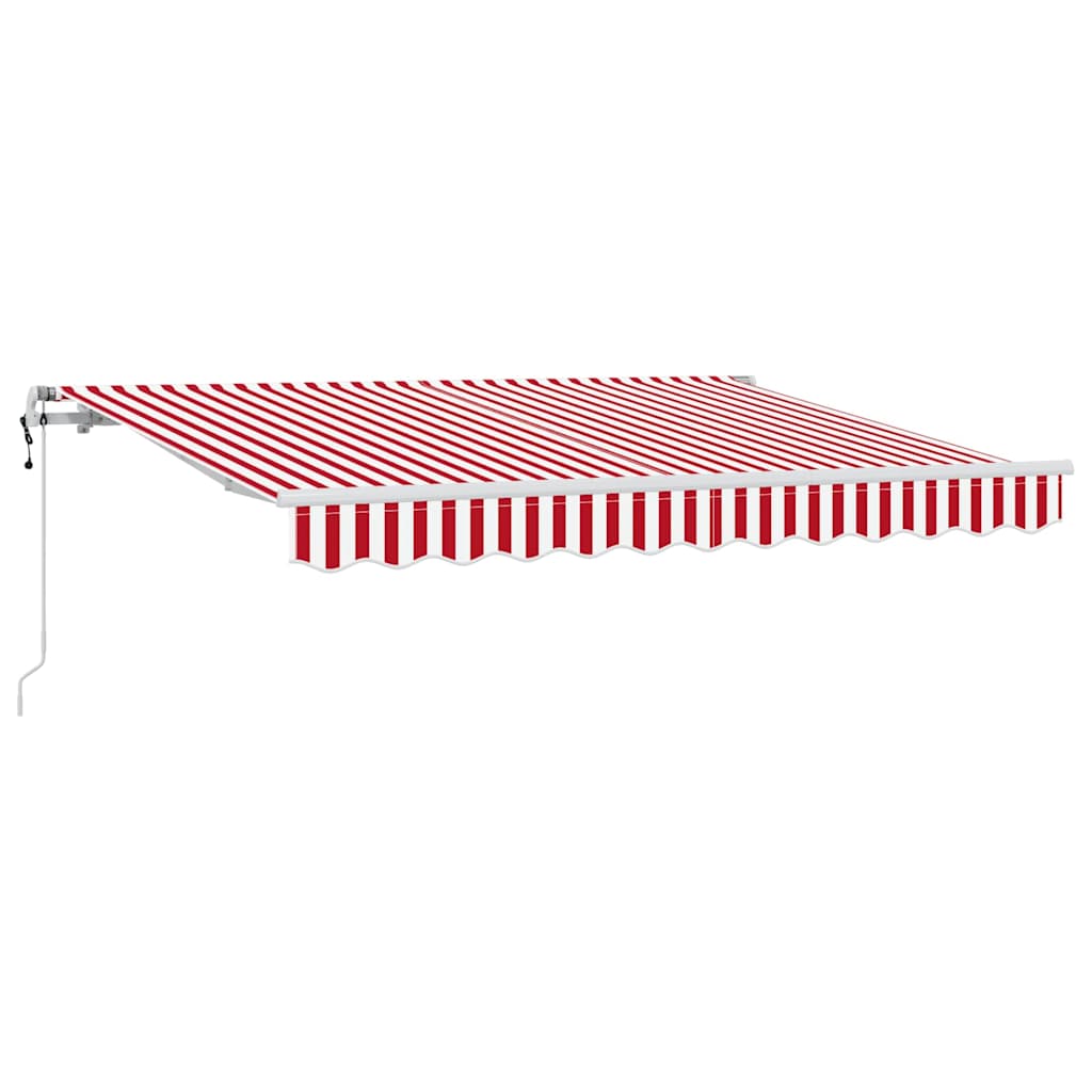 Einziehbare Markise Rot, Weiß 350 x 200 cm Polyester, Aluminium