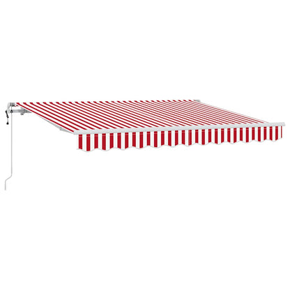 Einziehbare Markise Rot, Weiß 350 x 200 cm Polyester, Aluminium