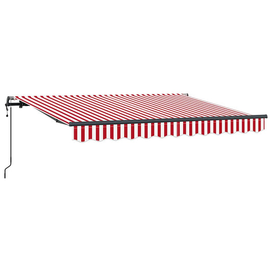 Einziehbare Markise Rot, Weiß 350 x 200 cm Polyester, Aluminium