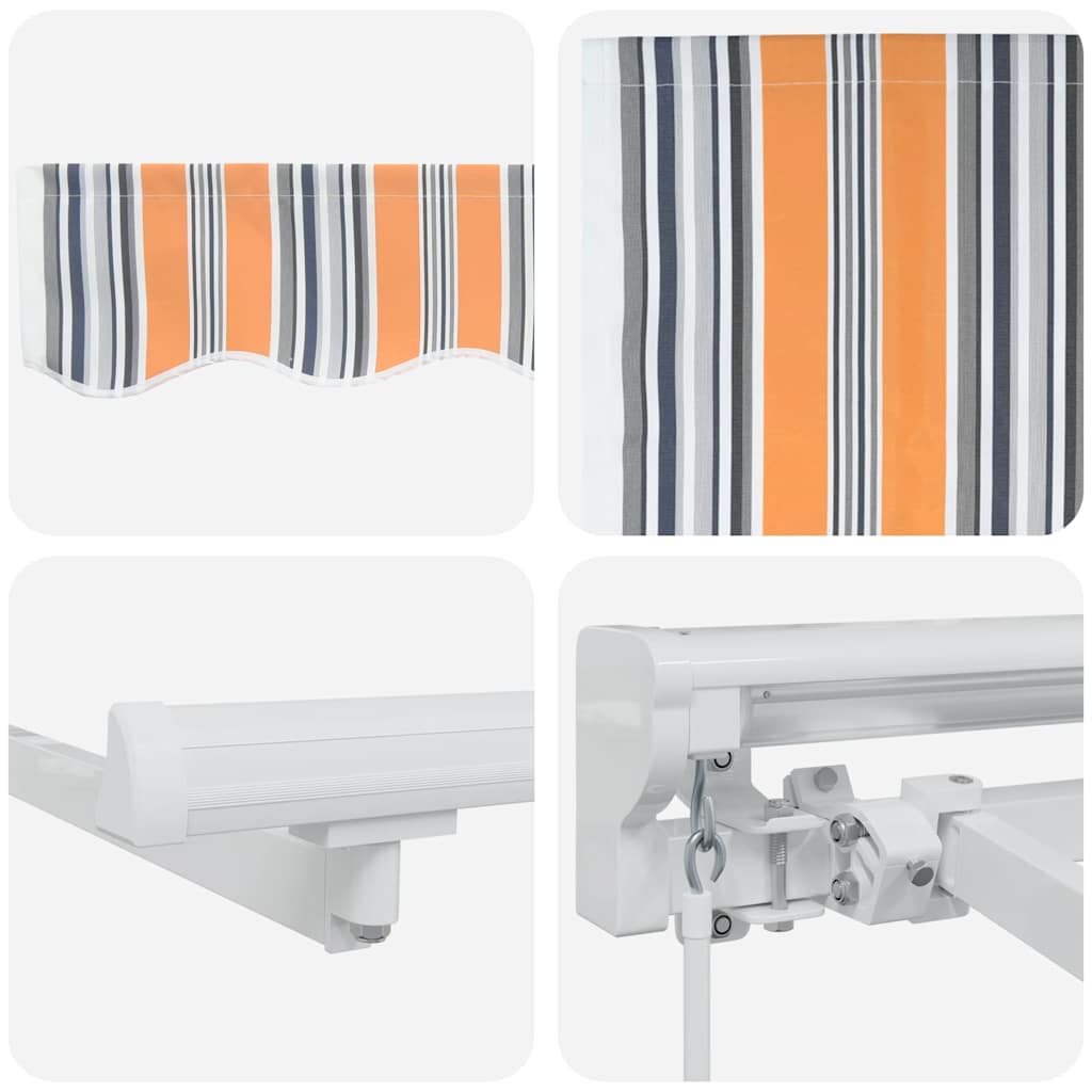 Einziehbare Markise Manuell Bunt gestreift 350x200 cm Stoff