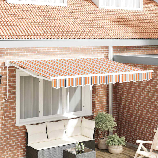 Einziehbare Markise Manuell Bunt gestreift 350x200 cm Stoff