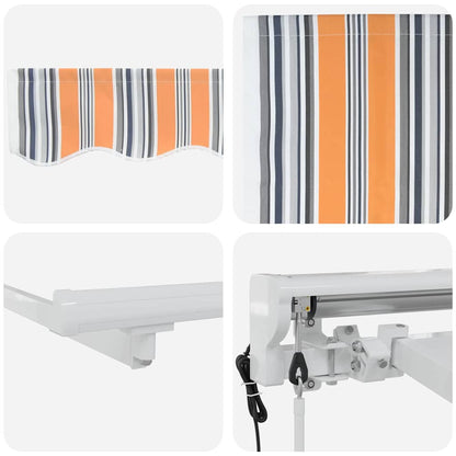 Einziehbare Markise Bunt gestreift 350x200 cm Stoff