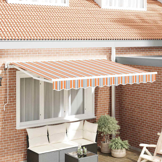 Einziehbare Markise Bunt gestreift 350x200 cm Stoff