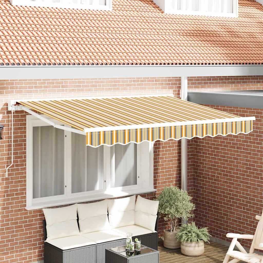 Einziehbare Markise Bunt gestreift 350x200 cm Stoff