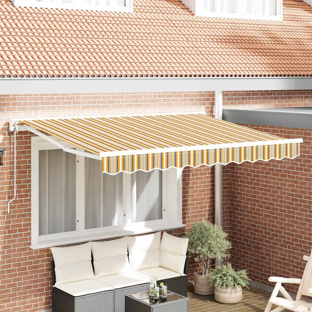 Einziehbare Markise Bunt gestreift 350x200 cm Stoff
