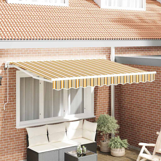 Einziehbare Markise Bunt gestreift 350x200 cm Stoff