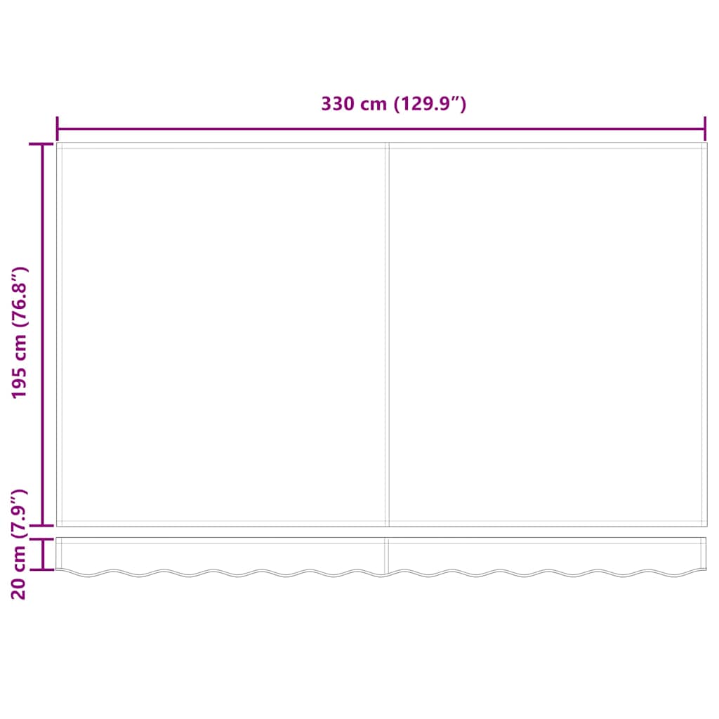 Einziehbare Markise Mehrfarbig 350 x 200 cm