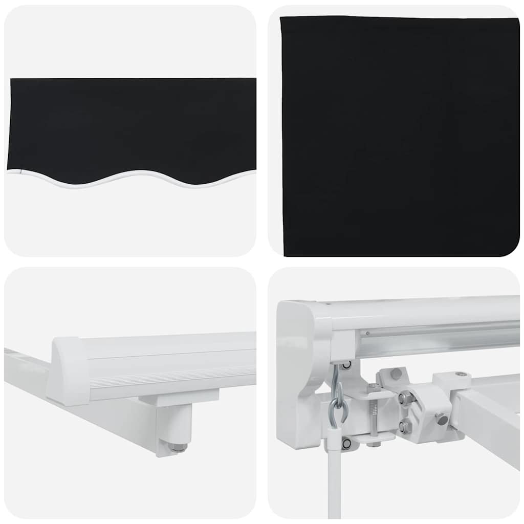 Einziehbare Markise Schwarz 350x200 cm Stoff