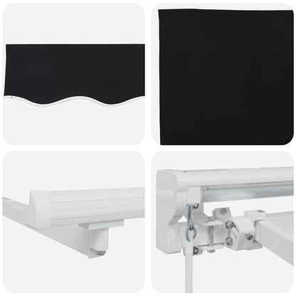 Einziehbare Markise Schwarz 350x200 cm Stoff