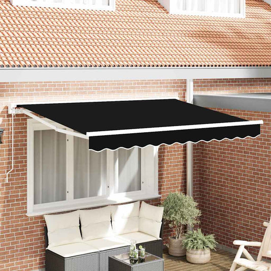 Einziehbare Markise Schwarz 350x200 cm Stoff