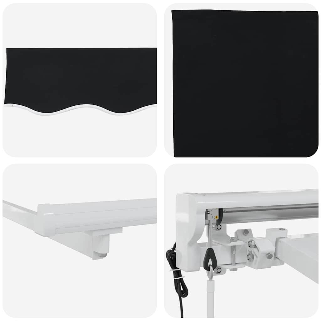Einziehbare Markise Schwarz 350x200 cm Stoff