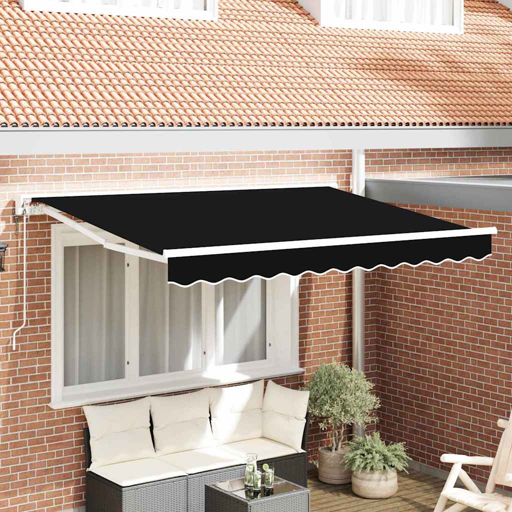 Einziehbare Markise Schwarz 350x200 cm Stoff