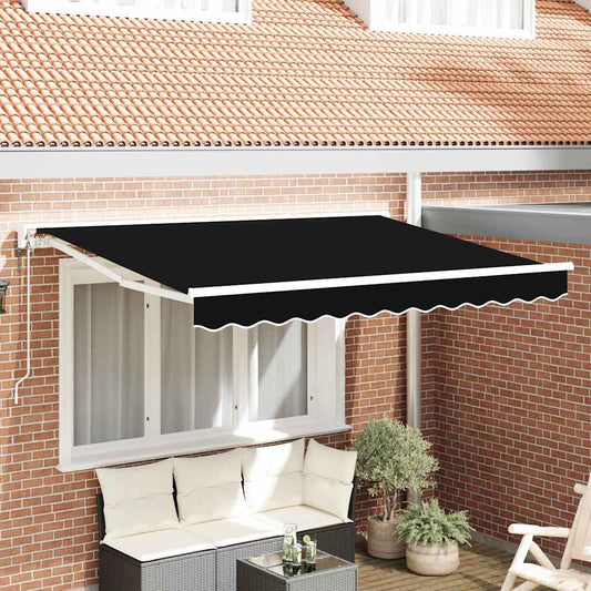 Einziehbare Markise Schwarz 350x200 cm Stoff