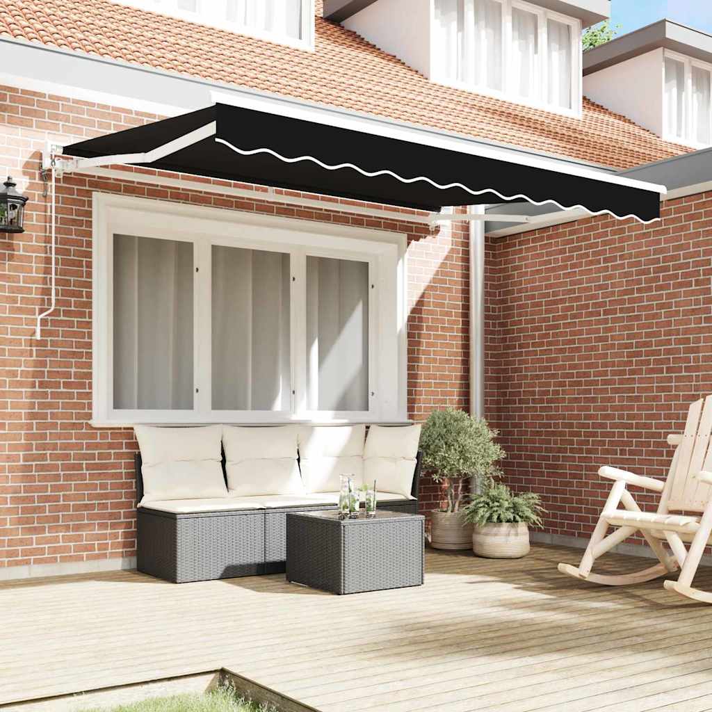 Einziehbare Markise Schwarz 350x200 cm Stoff