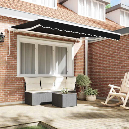Einziehbare Markise Schwarz 350 x 200 cm Polyester, Aluminium