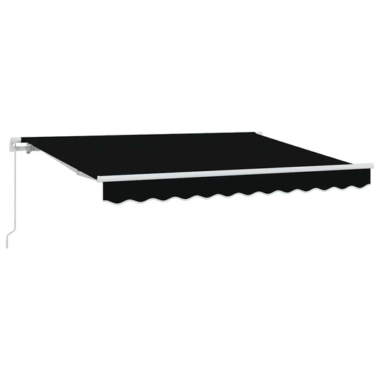 Einziehbare Markise Schwarz 350 x 200 cm Polyester, Aluminium