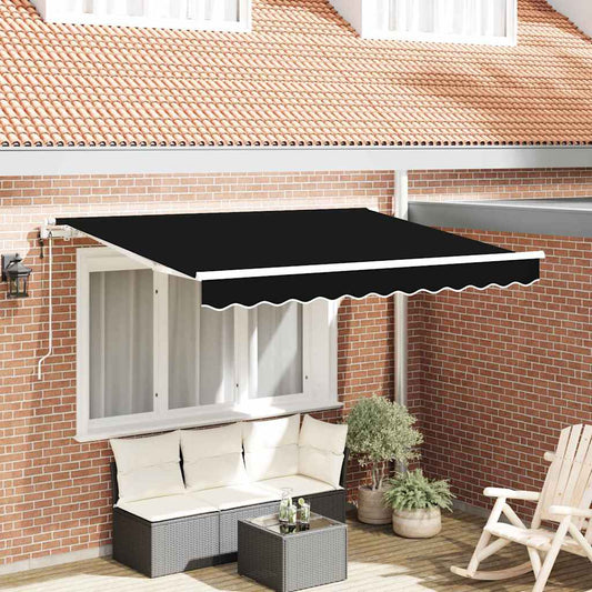 Einziehbare Markise Schwarz 350 x 200 cm Polyester, Aluminium