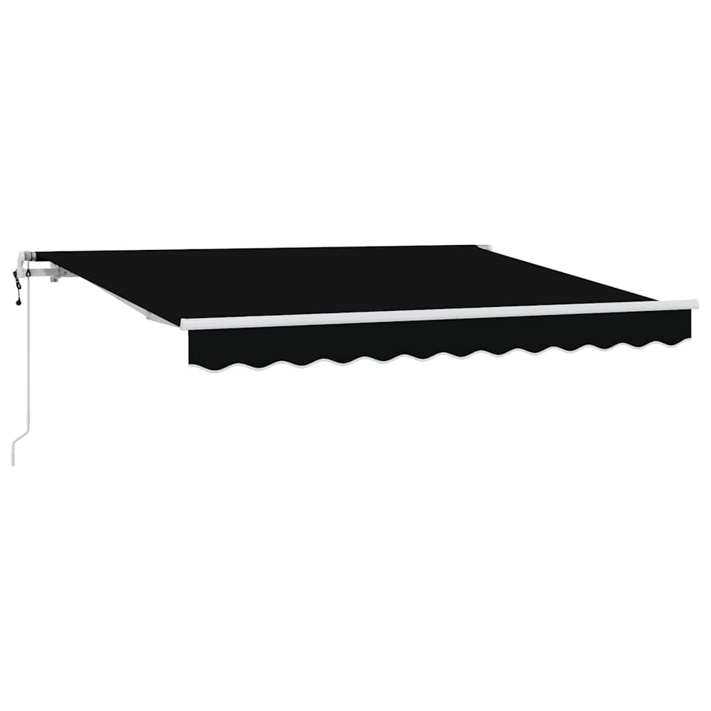 Einziehbare Markise Schwarz 350 x 200 cm Polyester, Aluminium