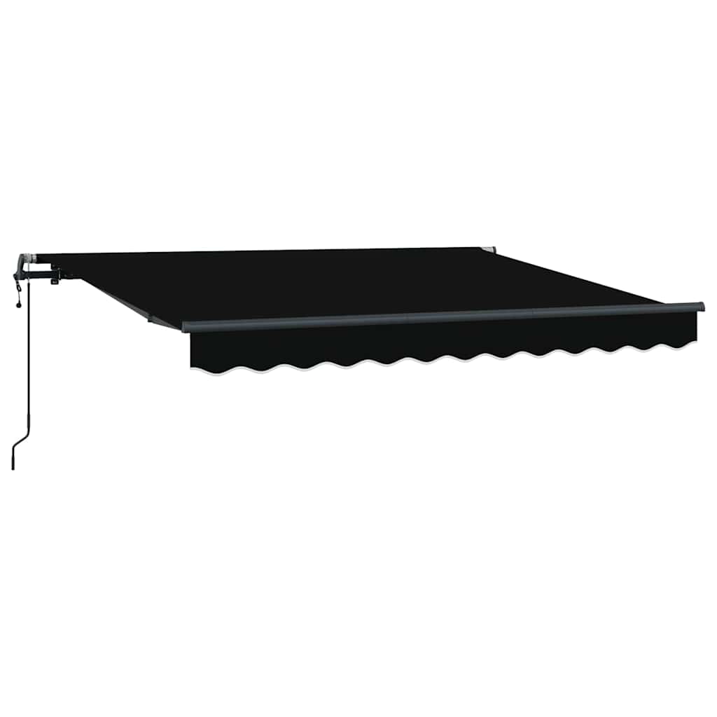 Einziehbare Markise Schwarz 350 x 200 cm Polyester, Aluminium