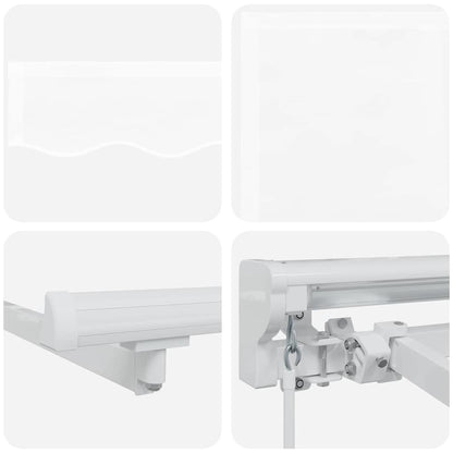 Einziehbare Markise Weiß 350x200 cm Stoff