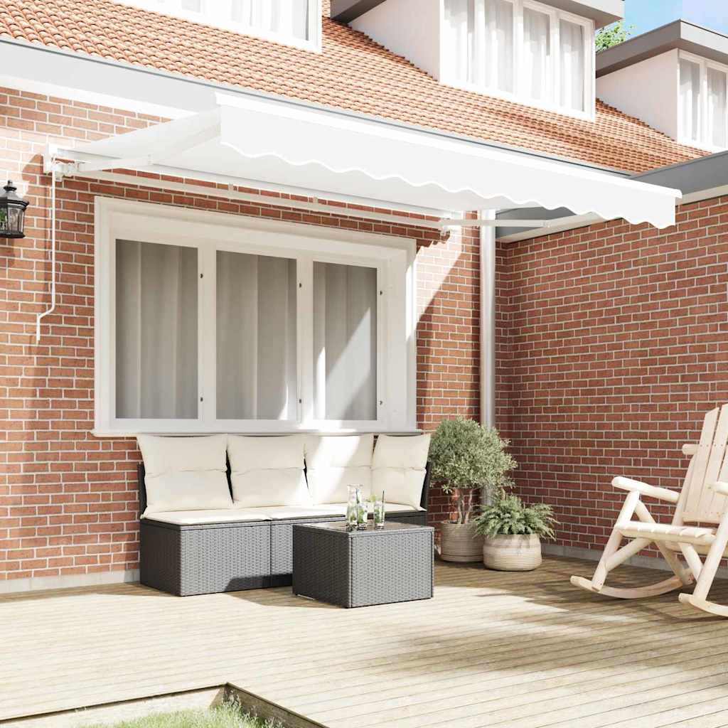 Einziehbare Markise Weiß 350x200 cm Stoff