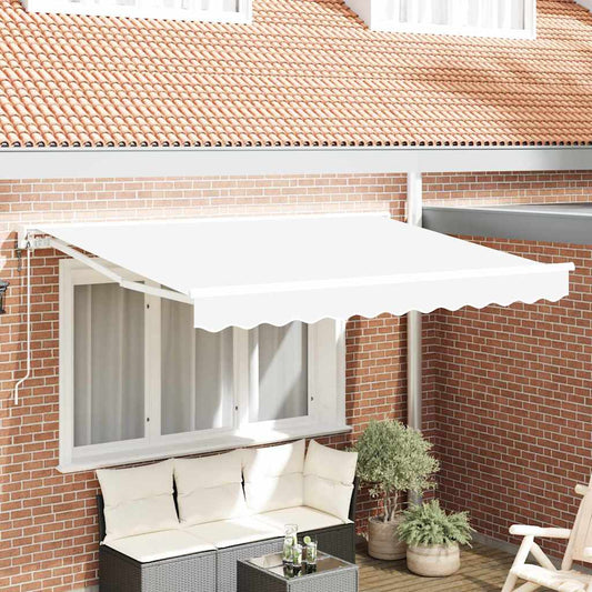 Einziehbare Markise Weiß 350x200 cm Stoff