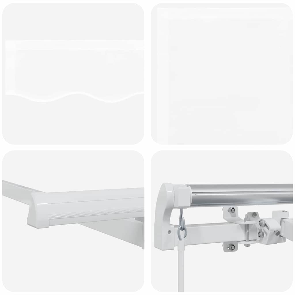 Einziehbare Markise Weiß 350 x 200 cm Polyester und Aluminium