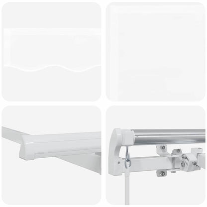 Einziehbare Markise Weiß 350 x 200 cm Polyester und Aluminium