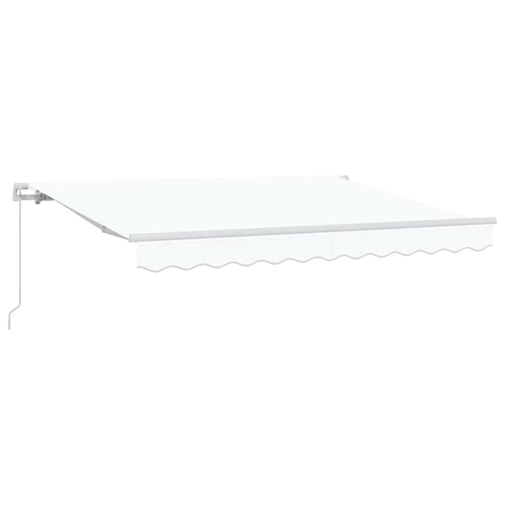 Einziehbare Markise Weiß 350 x 200 cm Polyester, Aluminium