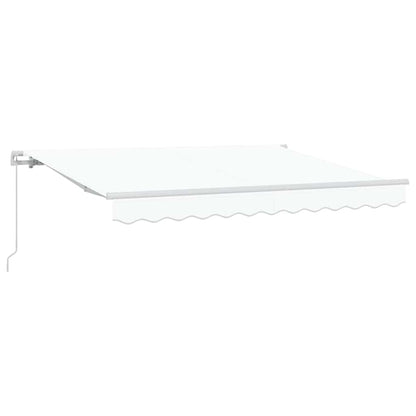 Einziehbare Markise Weiß 350 x 200 cm Polyester, Aluminium