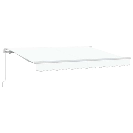 Einziehbare Markise Weiß 350 x 200 cm Polyester, Aluminium