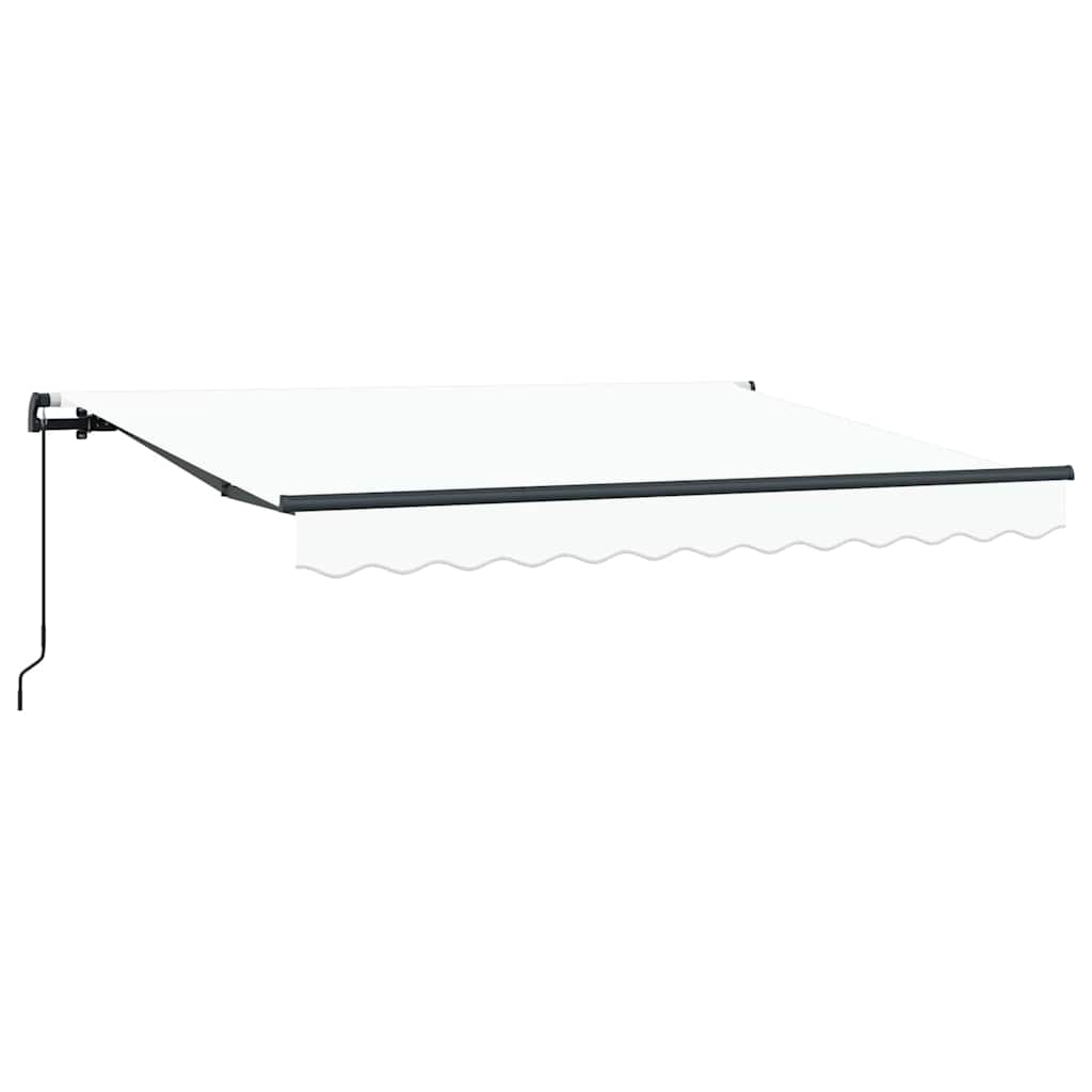 Einziehbare Markise Weiß 350 x 200 cm Polyester, Aluminium