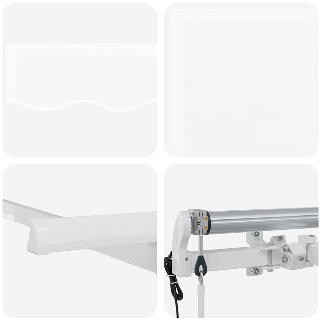Einziehbare Markise Weiß 350 x 200 cm Polyester und Aluminium