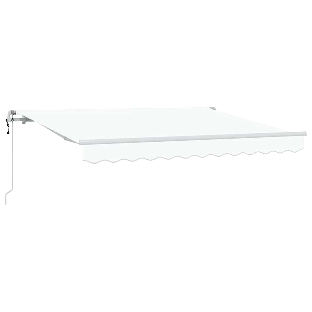 Einziehbare Markise Weiß 350 x 200 cm Polyester, Aluminium