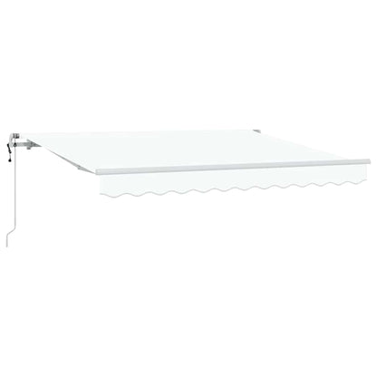 Einziehbare Markise Weiß 350 x 200 cm Polyester, Aluminium