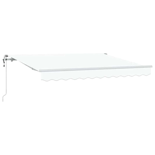 Einziehbare Markise Weiß 350 x 200 cm Polyester, Aluminium