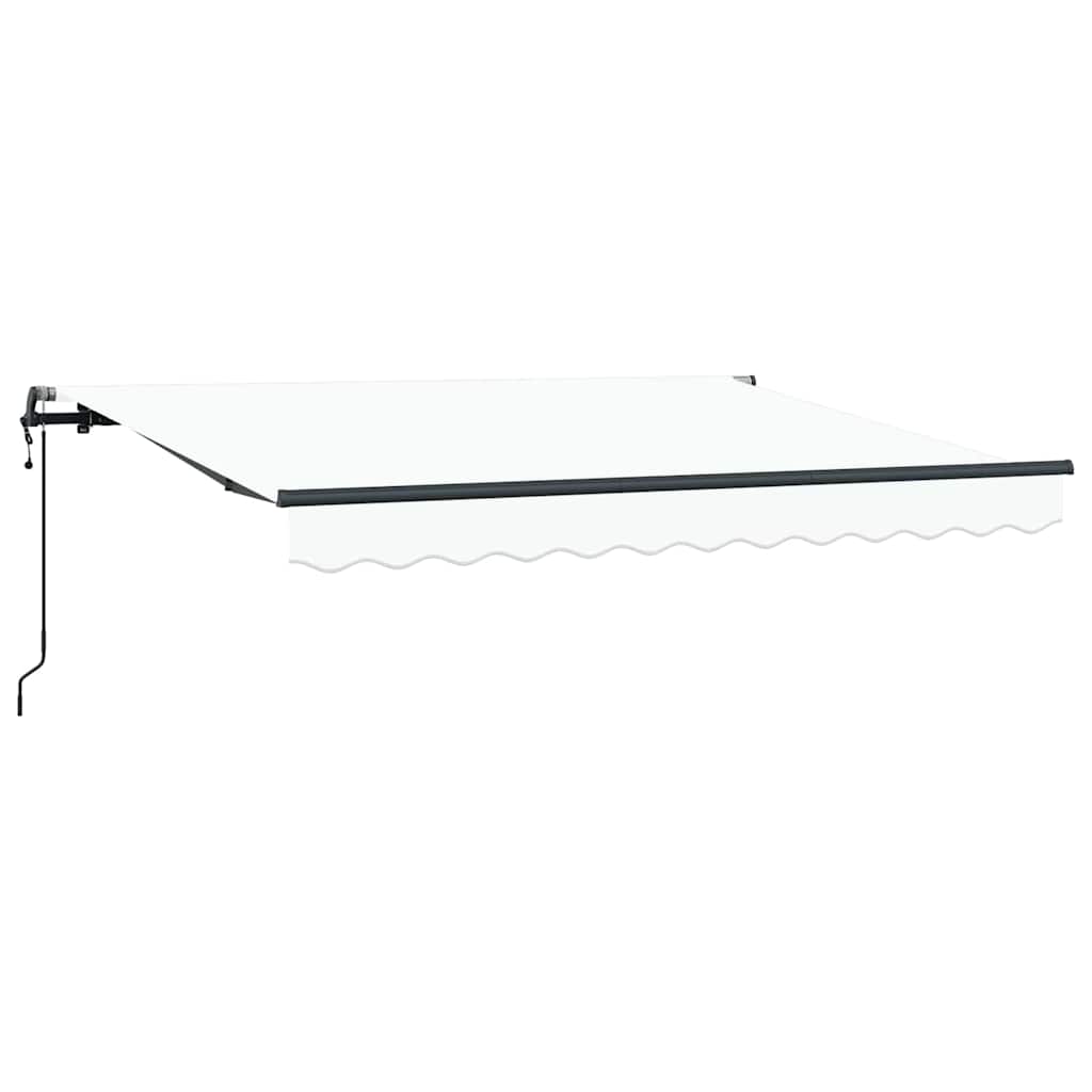 Einziehbare Markise Weiß 350 x 200 cm Polyester, Aluminium