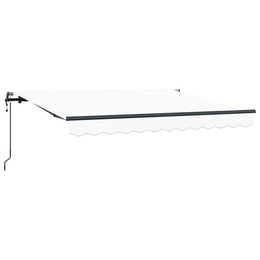 Einziehbare Markise Weiß 350 x 200 cm Polyester, Aluminium