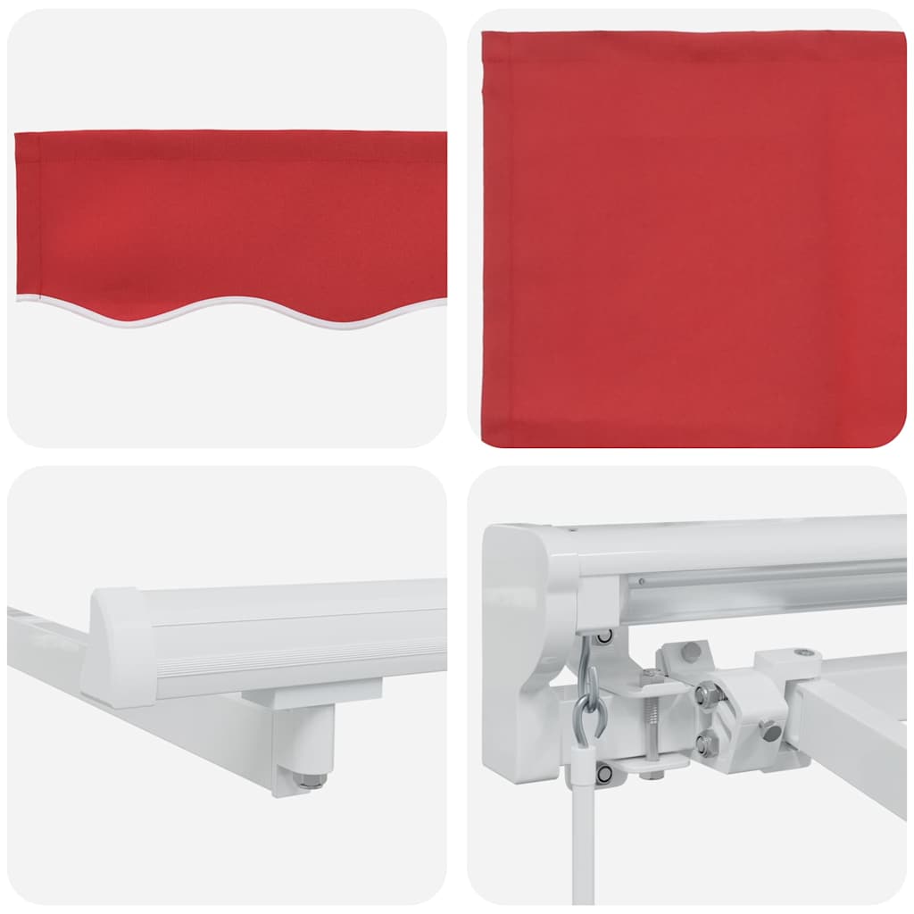 Einziehbare Markise Rot 350x200 cm Stoff