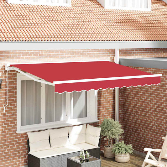 Einziehbare Markise Rot 350x200 cm Stoff