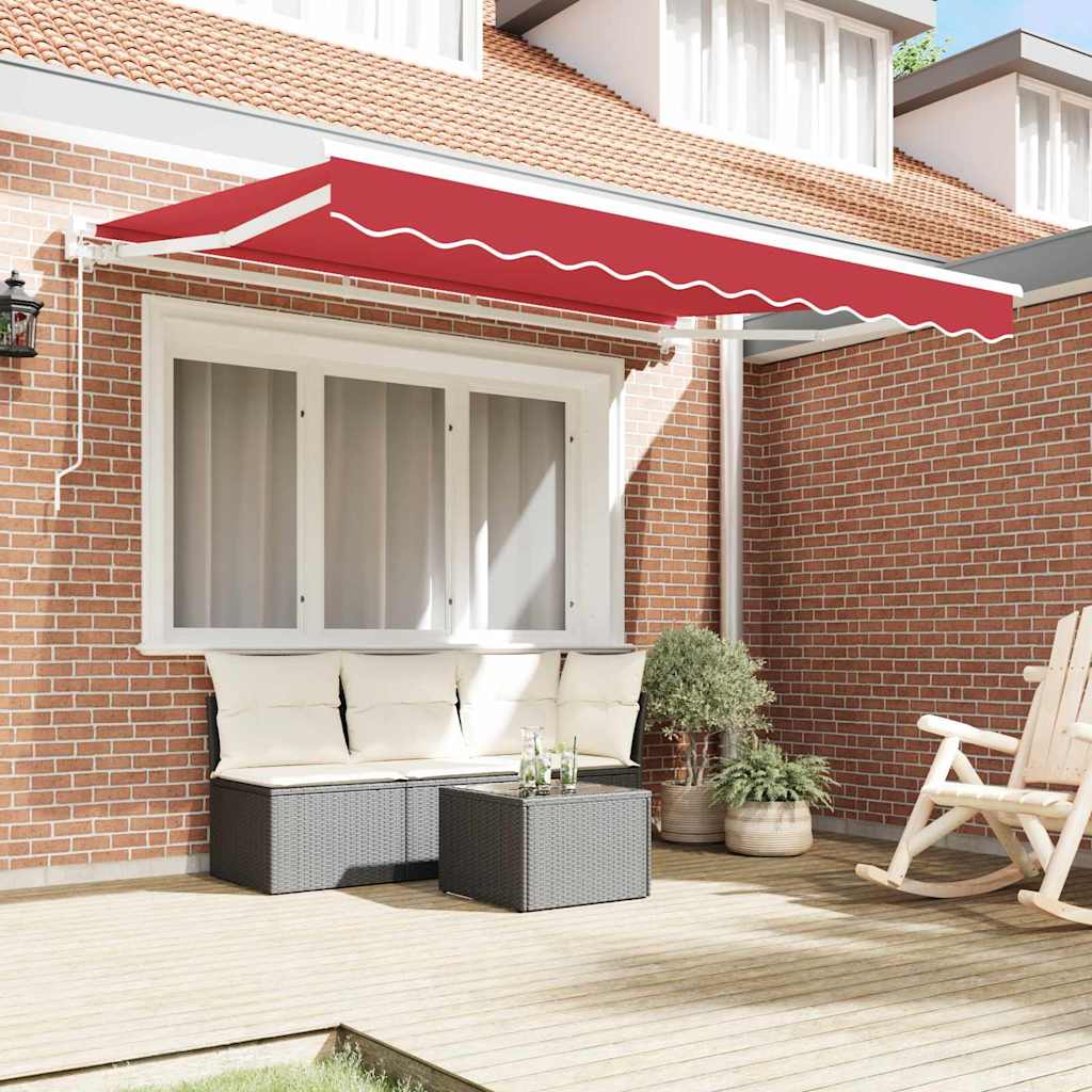 Einziehbare Markise Rot 350x200 cm Stoff