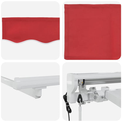 Einziehbare Markise Rot 350x200 cm Stoff