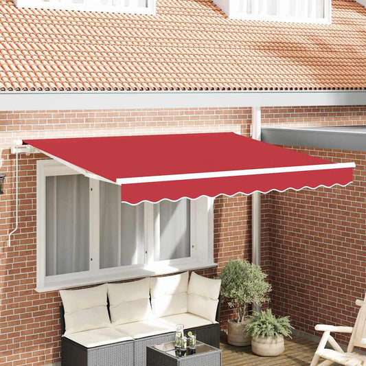 Einziehbare Markise Rot 350 x 200 cm Polyester, Aluminium